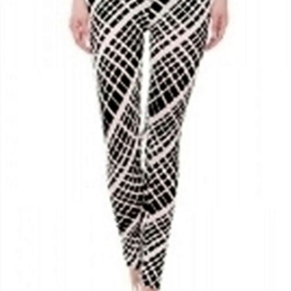 (5/$25 SALE ✅) SHOSHO Geo Diagonal Black Skinny Band Straight Leggings XS,S,M - Picture 14 of 15